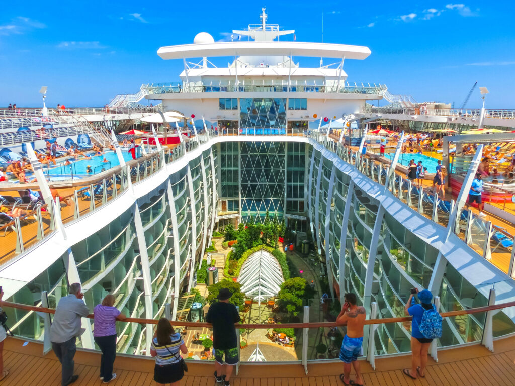 royal caribbean cruise ship view of top deck